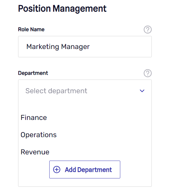 Alvanda Position Management Departments