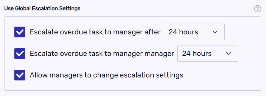 Overdue Task Escalation Settings Alvanda